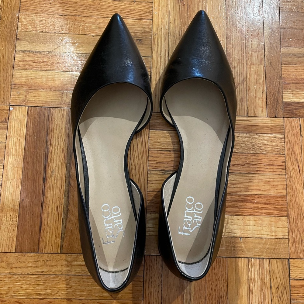 Franco Sarto black pointed flats